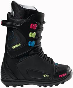 32 (THIRTY TWO) WOMEN'S LASHED BOOT IN BLACK, BLUE AND PINK