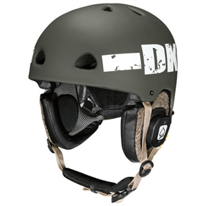 PROTEC ASSAULT DANNY KASS MATTE GREEN SNOW HELMET WITH AUDIO FORCE HEADPHONES