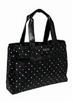 BURTON WOMEN'S RACHEL LAPTOP TOTE IN BLACK POLKA SQUARE PRINT