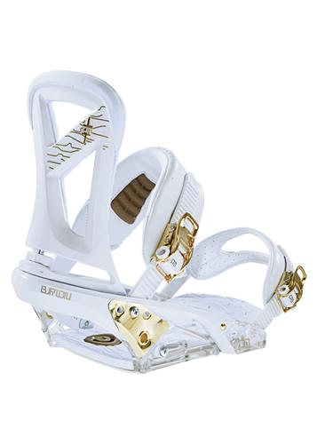 BURTON P1.1 SNOWBOARD BINDINGS IN WHITE AND GOLD