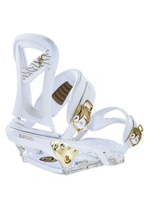 BURTON P1.1 SNOWBOARD BINDINGS IN WHITE AND GOLD
