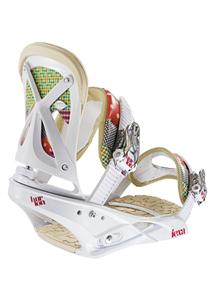 BURTON WOMEN'S LEXA SNOWBOARD BINDINGS IN PATCHWORK WHITE