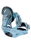 BURTON WOMEN'S STILETTO SNOWBOARD BINDINGS IN BABY BLUE CHECKS