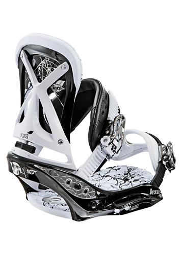 BURTON WOMEN'S LEXA EST SNOWBOARD BINDINGS IN BLACK AND WHITE MISMATCH