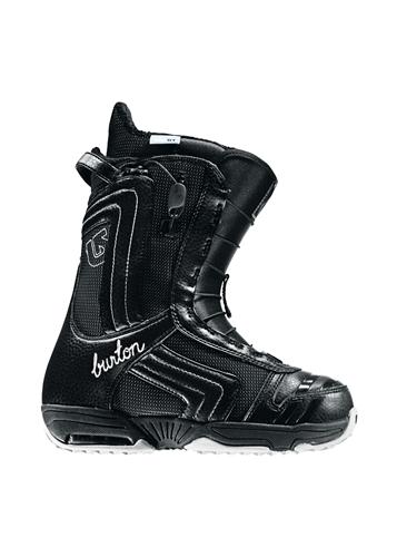 BURTON WOMEN'S EMERALD SNOWBOARD BOOTS IN BLACK AND SILVER