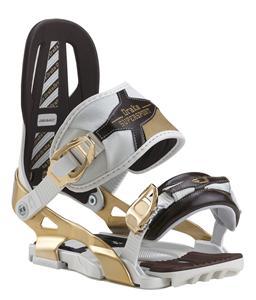 DRAKE SUPERSPORT SNOWBOARD BINDINGS IN WHITE AND GOLD