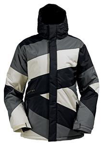 BURTON DEFENDER JACKET IN SMOEK, TRUE BLACK, AND BRIGHT WHITE