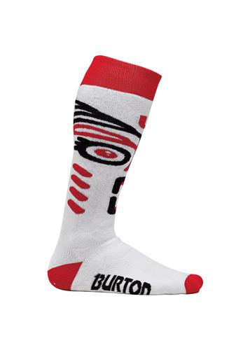 BURTON BUFFER SNOWBOARD SOCK IN WHITE TOTEM
