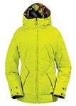 BURTON WOMEN'S BLISS DOWN JACKET IN LIME LIGHT AND LIME LIGHT EXPLAIDED
