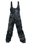 B BY BURTON WOMEN'S EXECUTIVE BIB PANT IN FADED BLACK JACQUARD WITH WASHED PRINT