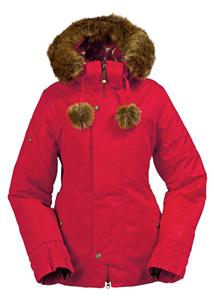 B BY BURTON WOMEN'S INTUITION BOMBER JACKET IN TRUE RED FEATHER EMBOSS