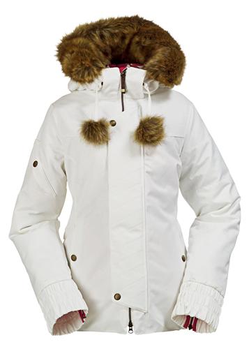 B BY BURTON WOMEN'S INTUITION BOMBER JACKET IN BRIGHT WHITE FEATHER EMBOSS