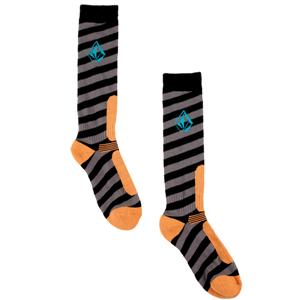 VOLCOM STRIPEY SNOWBOARD SOCKS IN CHARCOAL