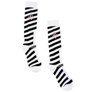 VOLCOM STRIPEY SNOWBOARD SOCKS IN WHITE