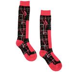 VOLCOM WOMEN'S PAINTED PLAID WOOL SNOWBOARD SOCKS IN PAINTED PLAID PETAL