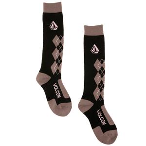 VOLCOM WOMEN'S SNARGYLE ACRYLIC SNOWBOARD SOCK IN BLACK