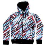 VOLCOM WOMEN'S BLURRED ZIP HYDROPHOBIC ZIP HOODED SWEATSHIRT IN BLACK