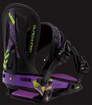 RAIDEN BLACKHAWK SNOWBOARD BINDINGS IN SATIN BLACK AND PURPLE