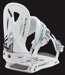 RAIDEN BLACKHAWK SNOWBOARD BINDINGS IN SATIN WHITE AND SILVER