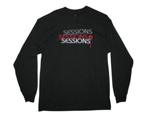 SESSIONS HALFTON LONG SLEEVE T-SHIRT IN BLACK MAGIC