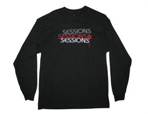 SESSIONS HALFTON LONG SLEEVE T-SHIRT IN BLACK MAGIC