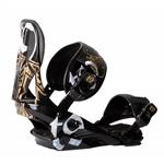 TECH 9 ICON SNOWBOARD BINDINGS IN BLACK AND GOLD (ONE BLACK AND ONE GOLD)