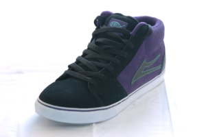 LAKAI CODA HI SHOE IN BLACK AND PURPLE