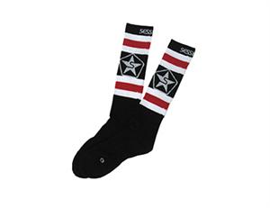 SESSIONS WIDE STRIPE SOCK IN RED ALERT STRIPE