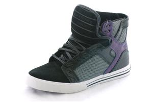 SUPRA MUSKA SKYTOP SHOE IN BLACK PURPLE CROC