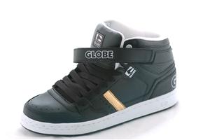 GLOBE SUPERFLY SHOE IN BLACK, WHITE AND GOLD
