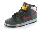 NIKE DUNK HIGH PREMIUM SB SHOE IN DARK ARMY AND TEAM RED