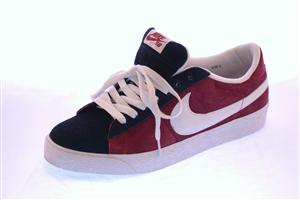 NIKE BLAZER LOW SB SHOE IN TEAM RED AND WHITE