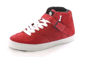 VANS SHAMBLES HI (GEOFF ROWLEY) SHOE IN RED AND WHITE