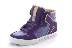 SUPRA VAIDER SHOE IN PURPLE PATENT SUEDE