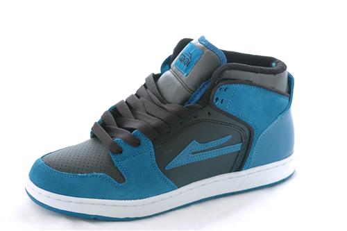 LAKAI TELFORD SHOE IN ROYAL AND BLACK LEATHER
