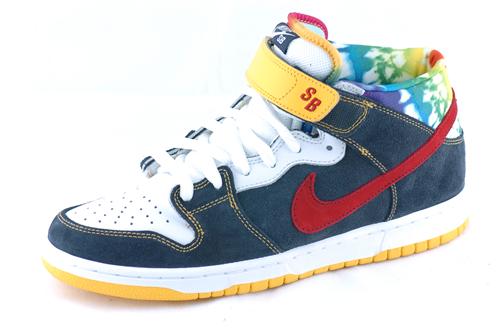 NIKE DUNK MID PRO SB SHOES IN OBSIDIAN AND VARSITY RED