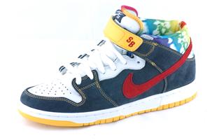 NIKE DUNK MID PRO SB SHOES IN OBSIDIAN AND VARSITY RED