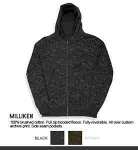 FOURSTAR MILLIKEN ZIP HOODY IN BLACK