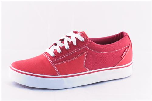 DEKLINE BELMONT SHOE IN CHARRY BOMB RED CAN
