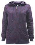 RVUCA WOMEN'S SKULL ZIP HOODY IN PURPLE KNIT