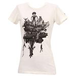 RVCA WOMEN'S STEFAN COLLAGE SHORT SLEEVE T-SHIRT IN VINTAGE WHITE