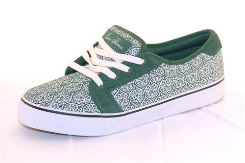 FALLEN FORTE SHOE IN DARK GREEN, WHITE, AND FORTE PRINT