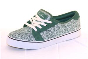FALLEN FORTE SHOE IN DARK GREEN, WHITE, AND FORTE PRINT