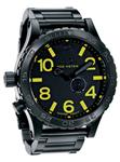 NIXON 51-30 WATCH IN ALL BLACK AND A LIME FACE