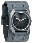 NIXON SCOUT LEATHER WATCH IN GUNMETAL