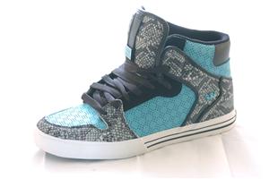 SUPRA VAIDER HIGH LIMITED EDITION SHOES IN TEAL AND SNAKE