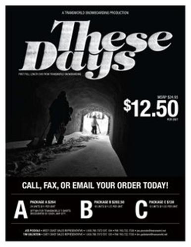 THESE DAYS SNOWBOARDING DVD BY TRANSWORLD MAGAZINE