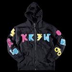 KR3W TK LETTERED FLEECE ZIP SWEATSHIRT IN MULTI COLOR
