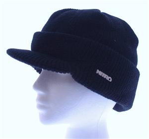NITRO LOGO BRIM BEANIE IN BLACK