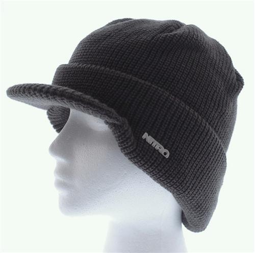 NITRO LOGO BRIM BEANIE IN OLIVE